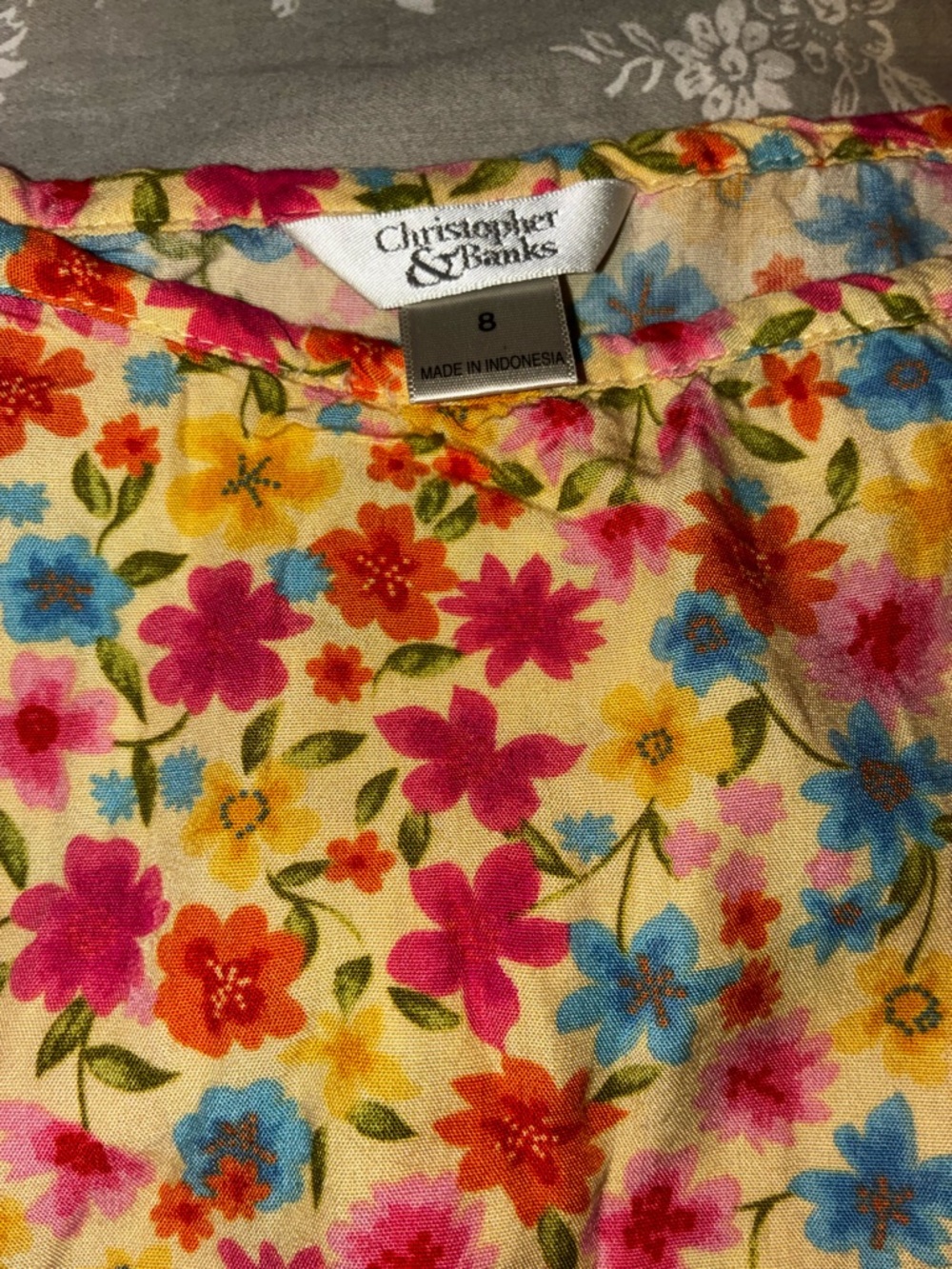 ISO trade Christopher & Banks Floral Midi Skirt in Yellow size 8/10